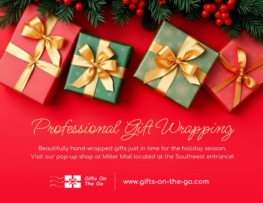 Gift Wrapping Service Flyer Template - Venngage