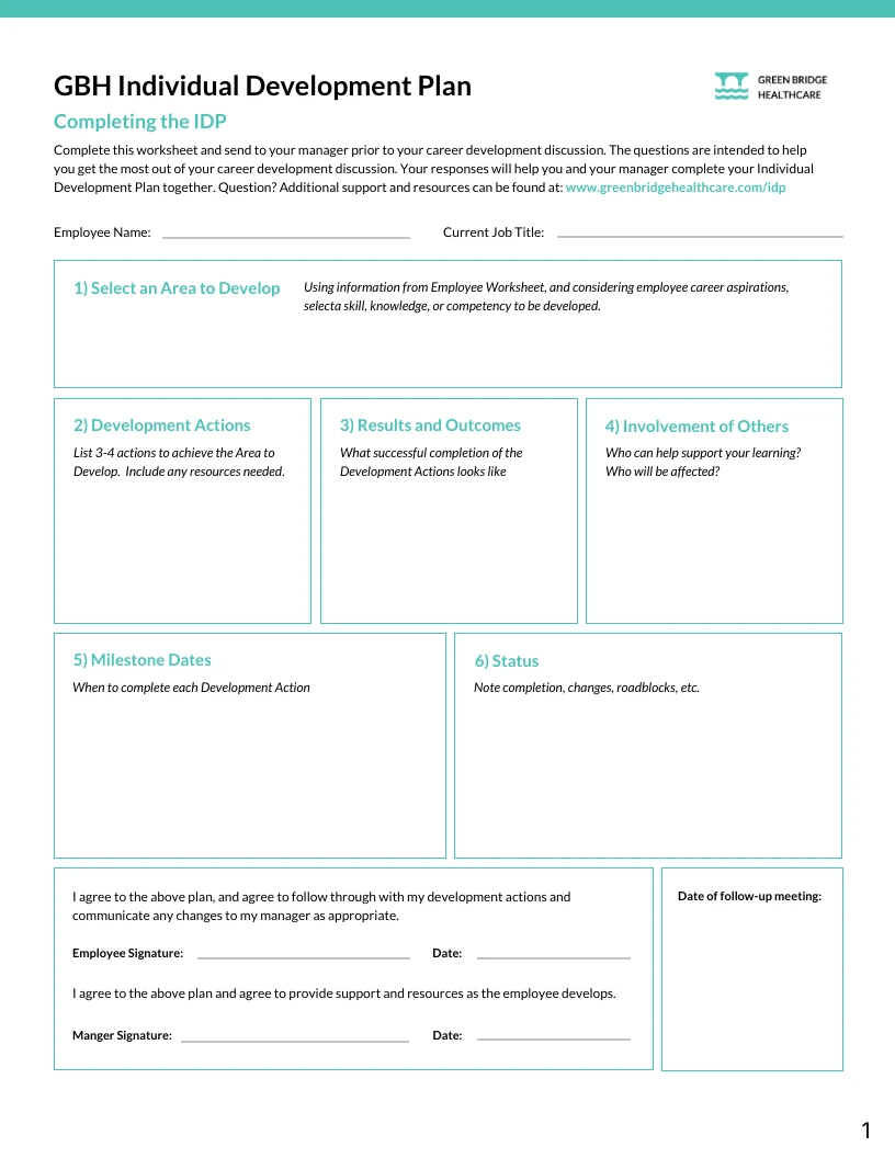 Healthcare Individual Development Plan Template Venngage