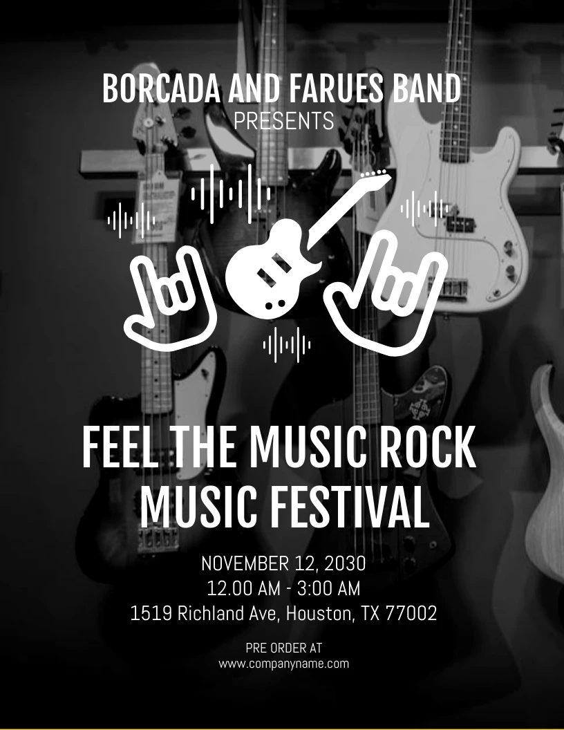 Photo Background Rock Band Flyer Template - Venngage