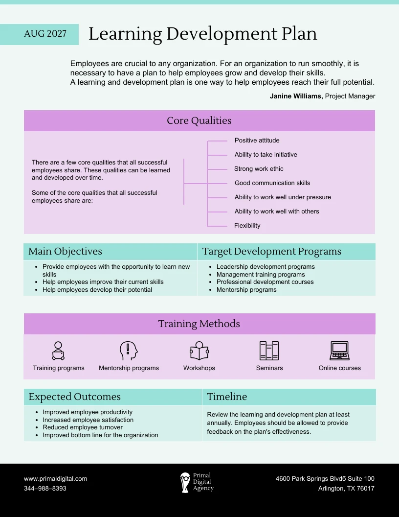 learning-development-plan-template-venngage