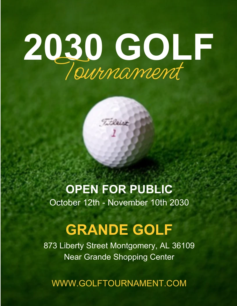 Green Modern Photo Golf Tournament Flyer - Venngage