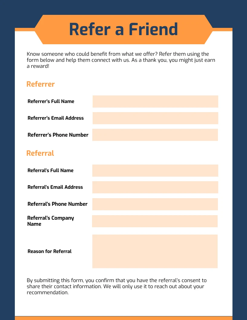Referral Lead Generation Form Template Venngage