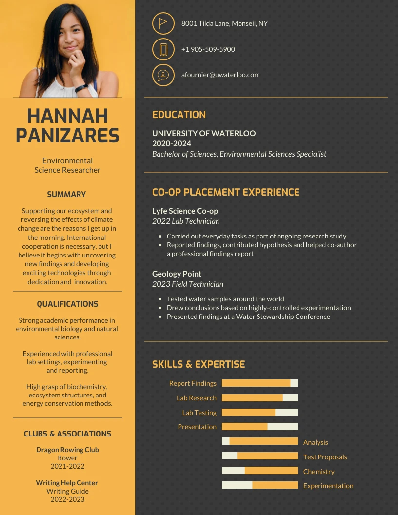 Fresher Simple Resume Format  Free Resume Template - Piktochart