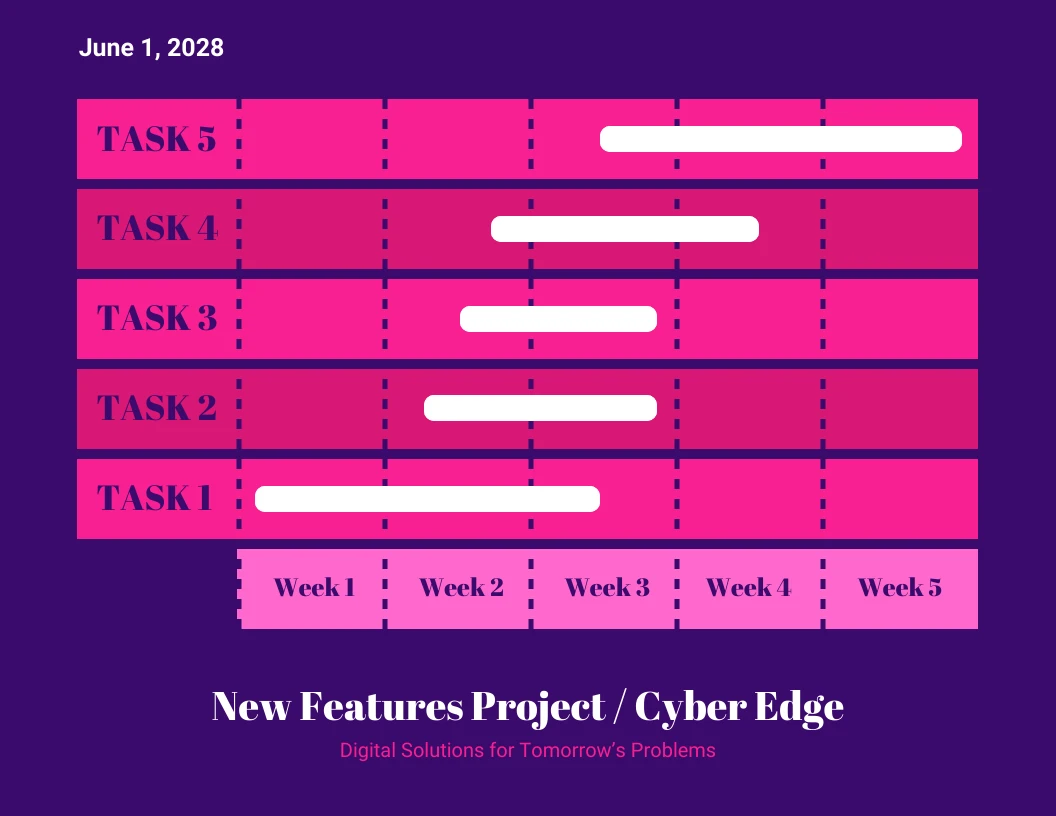 Oscuro Diagrama De Gantt Semanal Del Proyecto Venngage