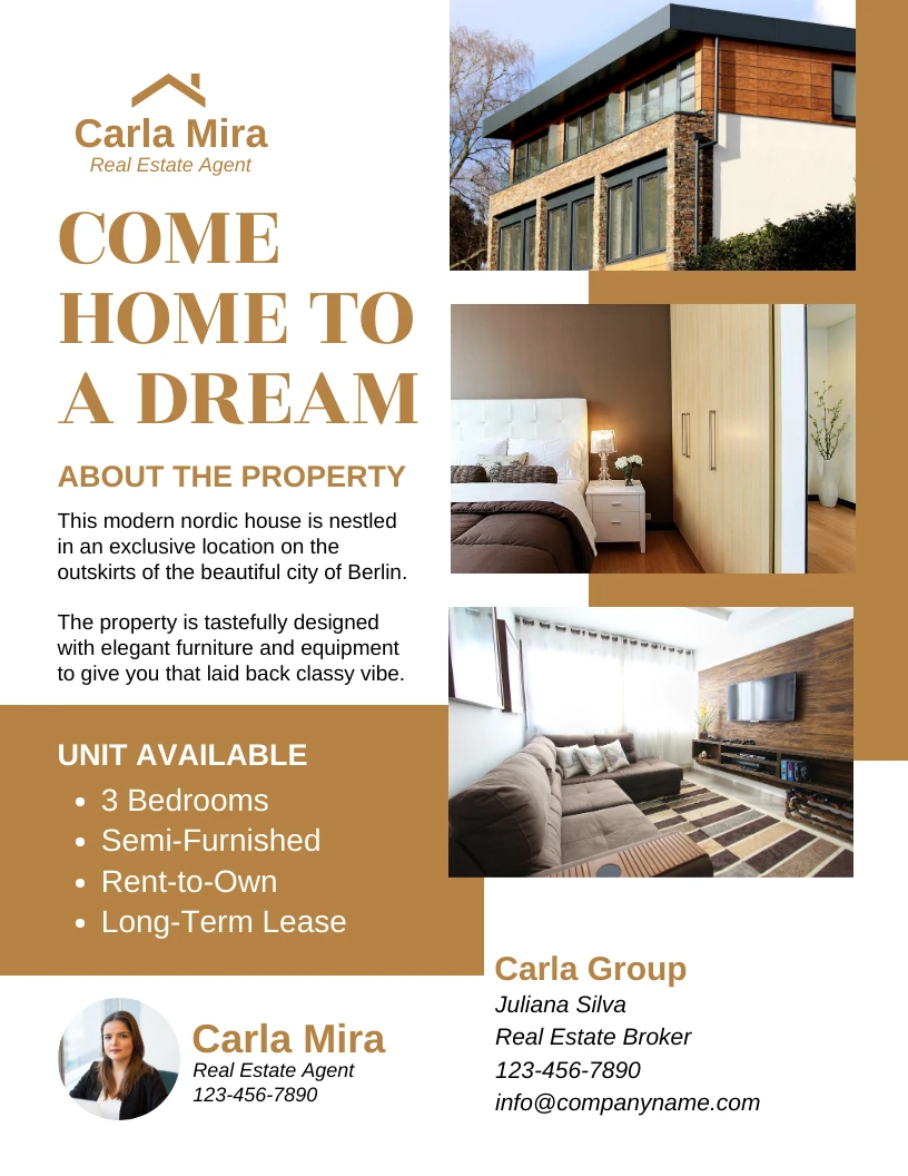 Driftwood Real Estate Flyer Template Venngage