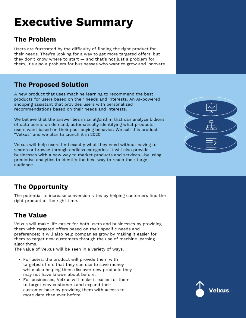 business plan executive summary template