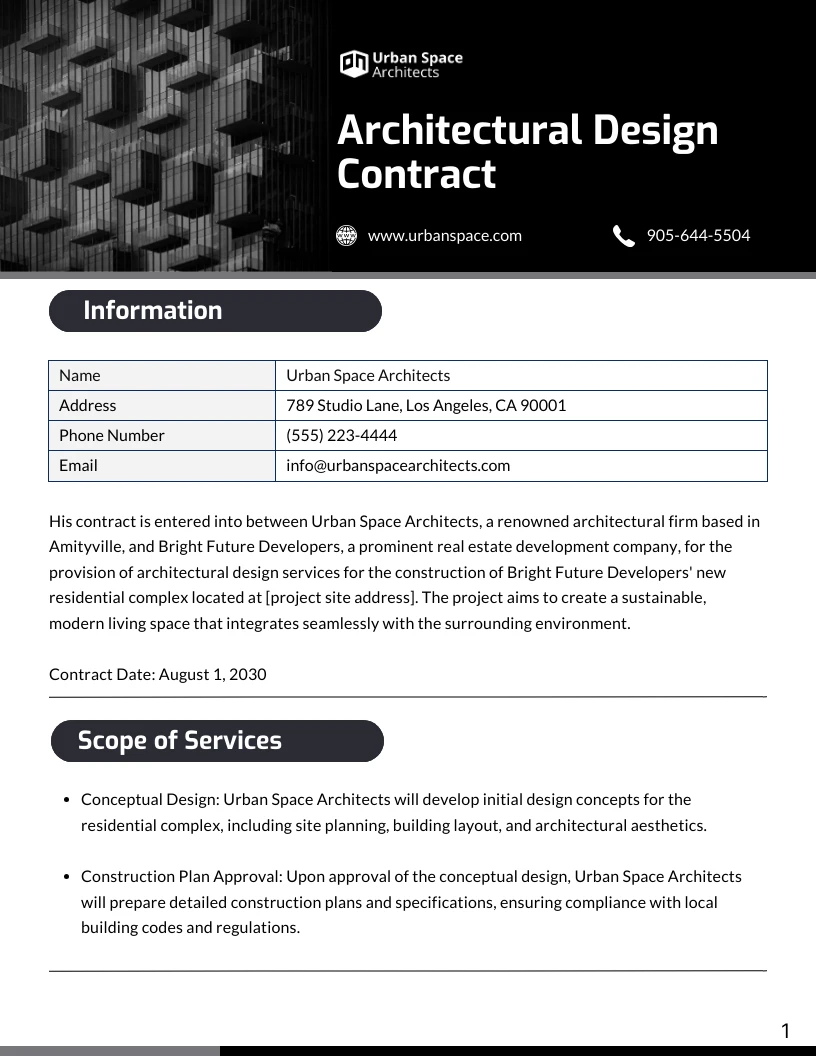 Residential Design Contract Template INTERIOR DESIGN CONTRACT