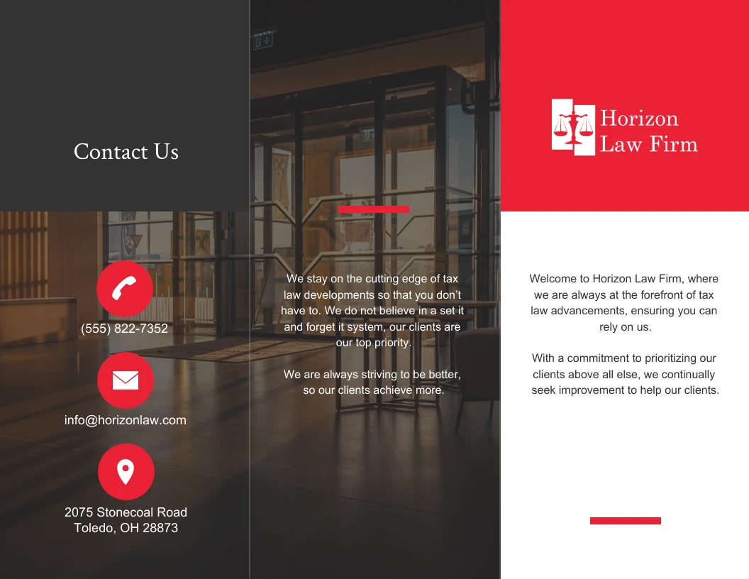 Law Tri Fold Brochure Template - Venngage