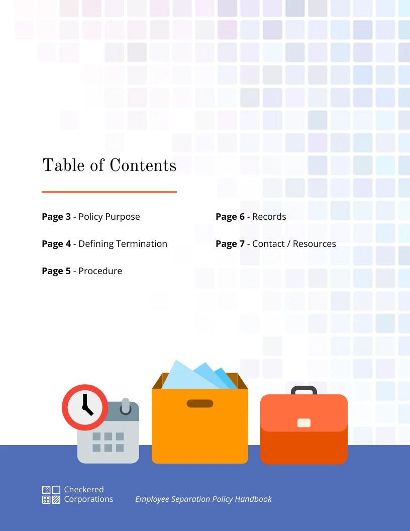 Employee Handbook Example Table Of Contents Template Venngage 6005