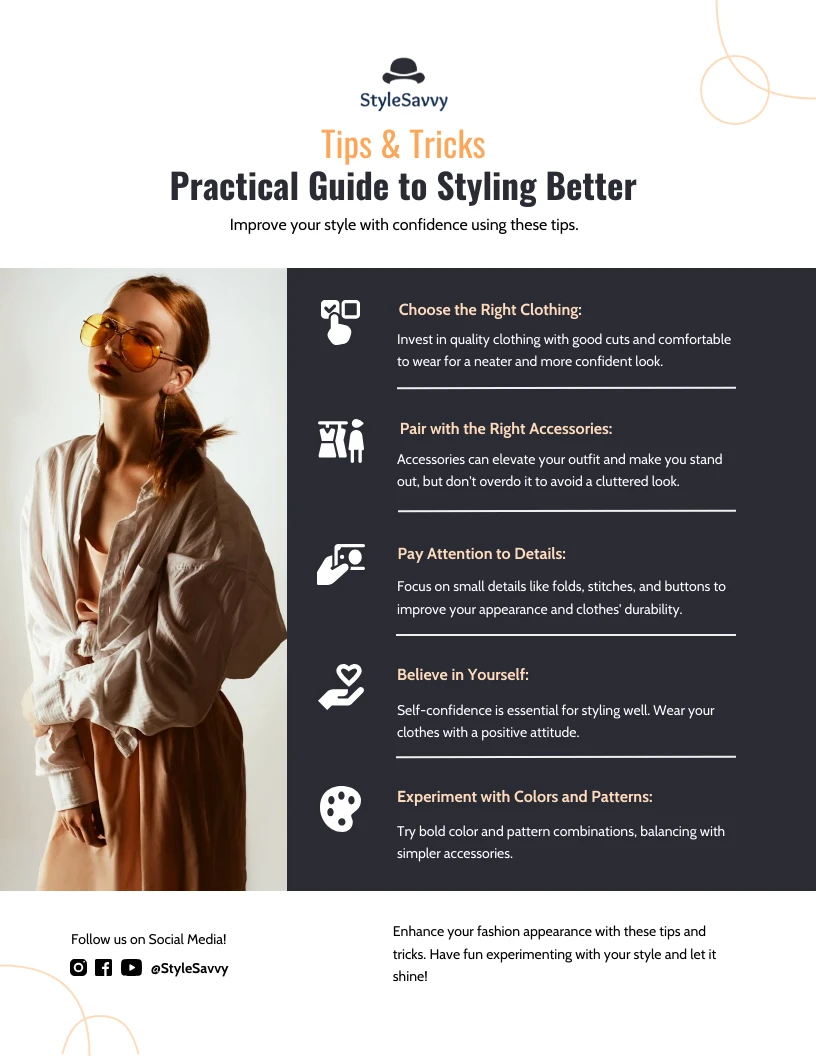 Fashion Tips And Tricks Infographic Template - Venngage