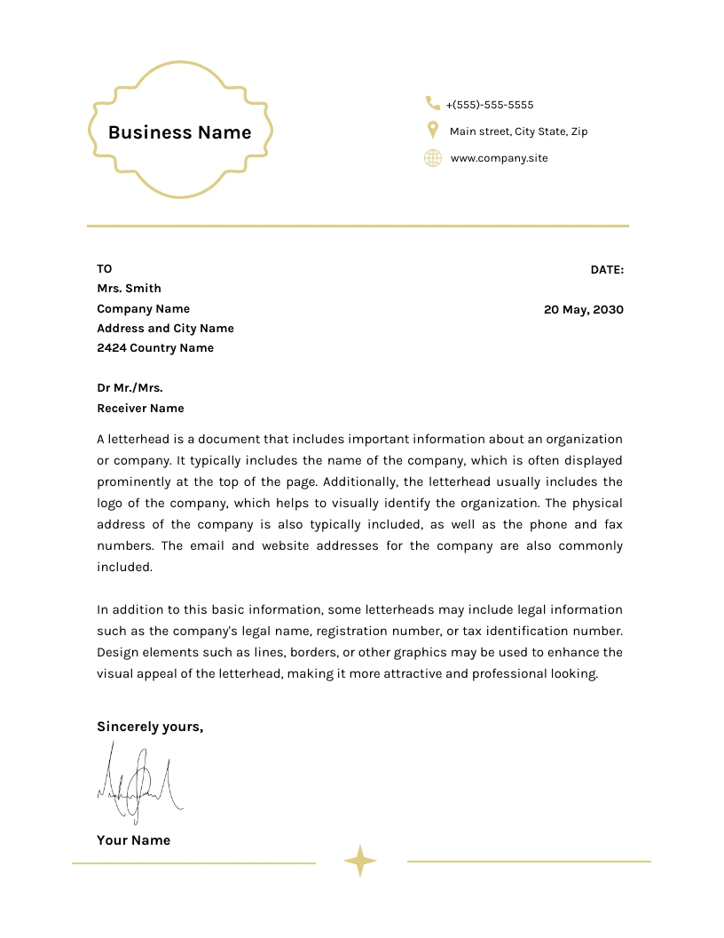 White Clean Vintage Business Letterhead Template - Venngage