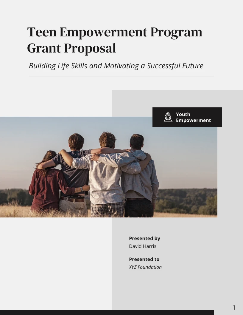 Teen Empowerment Program Grant Proposal Template - Venngage