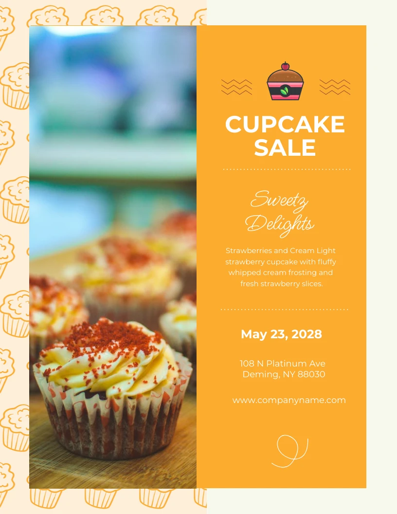 Cupcake For Sale Flyer Template - Venngage