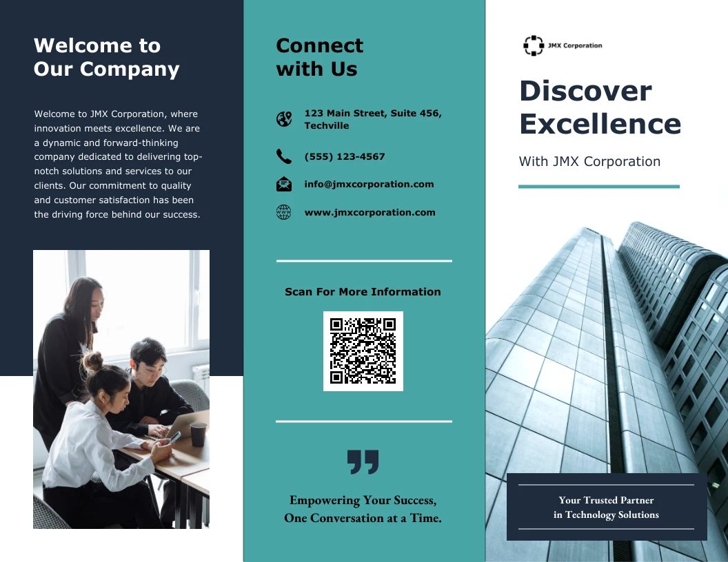 Corporate Overview Tri-fold Brochure Template - Venngage