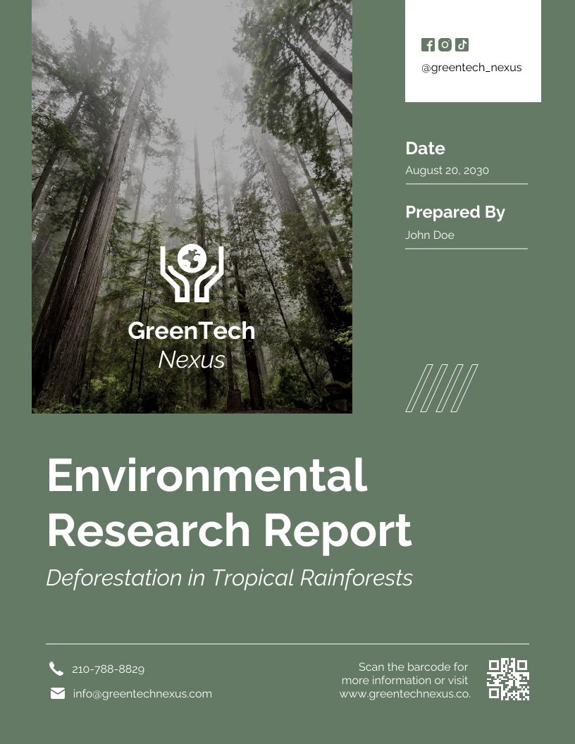 Environmental Research Report Template - Venngage