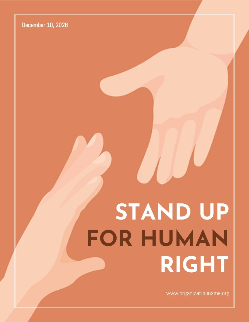 Light Brown Simple Illustration Stand Up For Human Rights Poster - Venngage