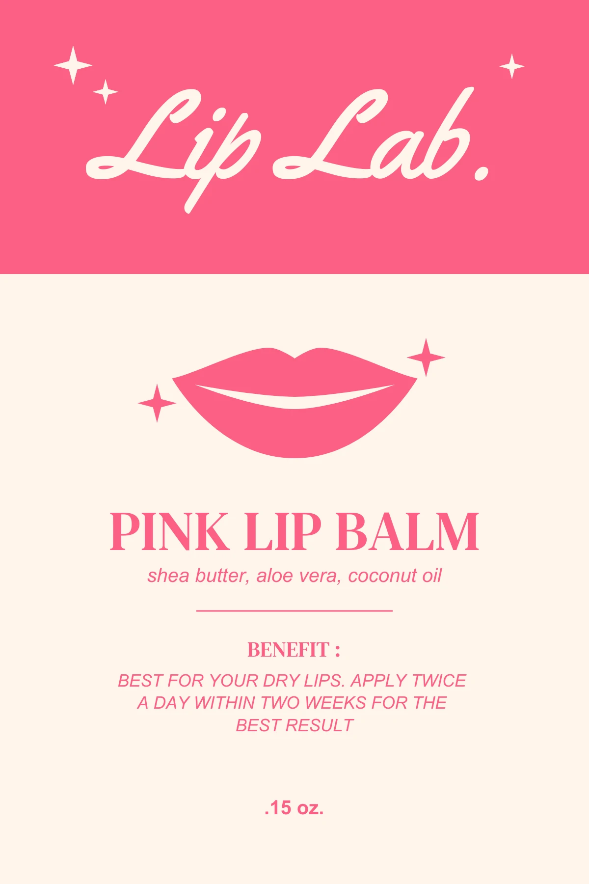 Beige And Pink Classic Lip Balm Label - Venngage