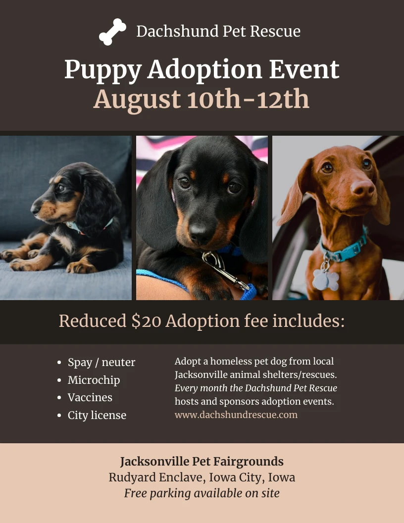 Free pet adoption sales events near me