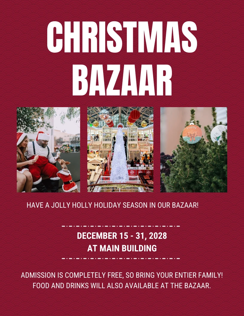 Christmas Bazaar Flyer Template Venngage