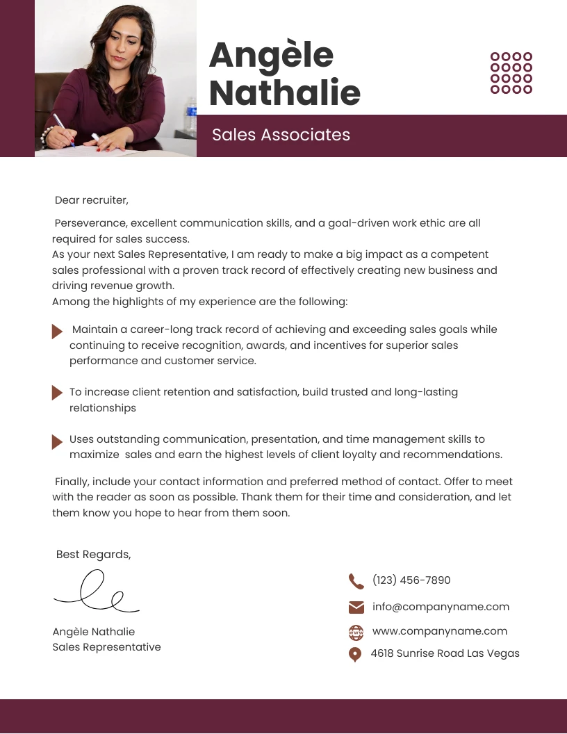 Dark Purple Minimalist Professional Sales Letter - Venngage
