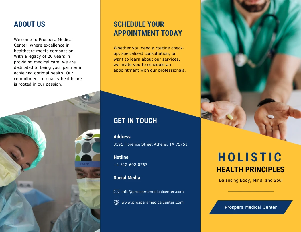 Diagonal Medical Tri-fold Brochure Template - Venngage