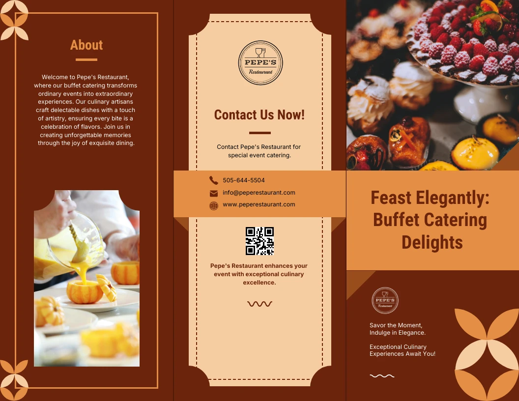 Buffet Catering Brochure Template - Venngage