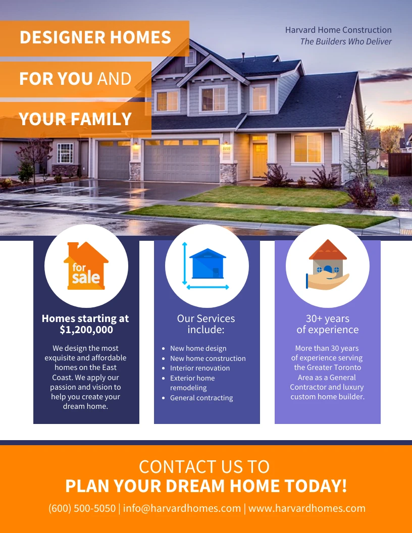 Free custom printable real estate flyer templates