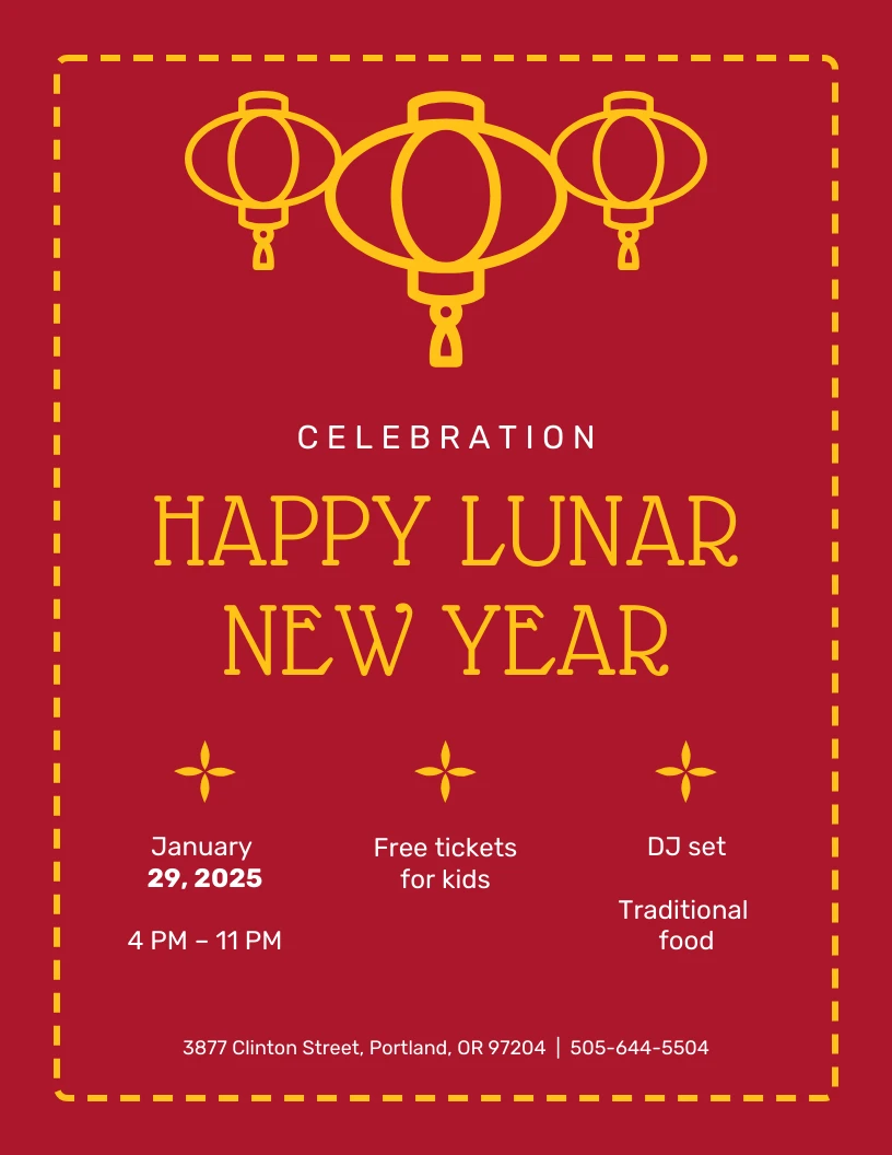 Red Lunar New Year Poster Venngage