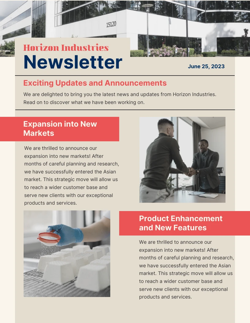 Pastel Retro Company Newsletter Template - Venngage