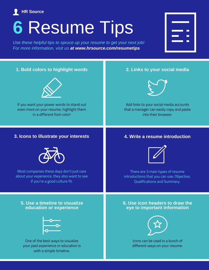 Resume Tips Infographic Template Venngage