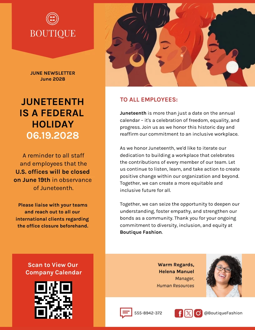 Observing Juneteenth at Work Email Newsletter Template - Venngage