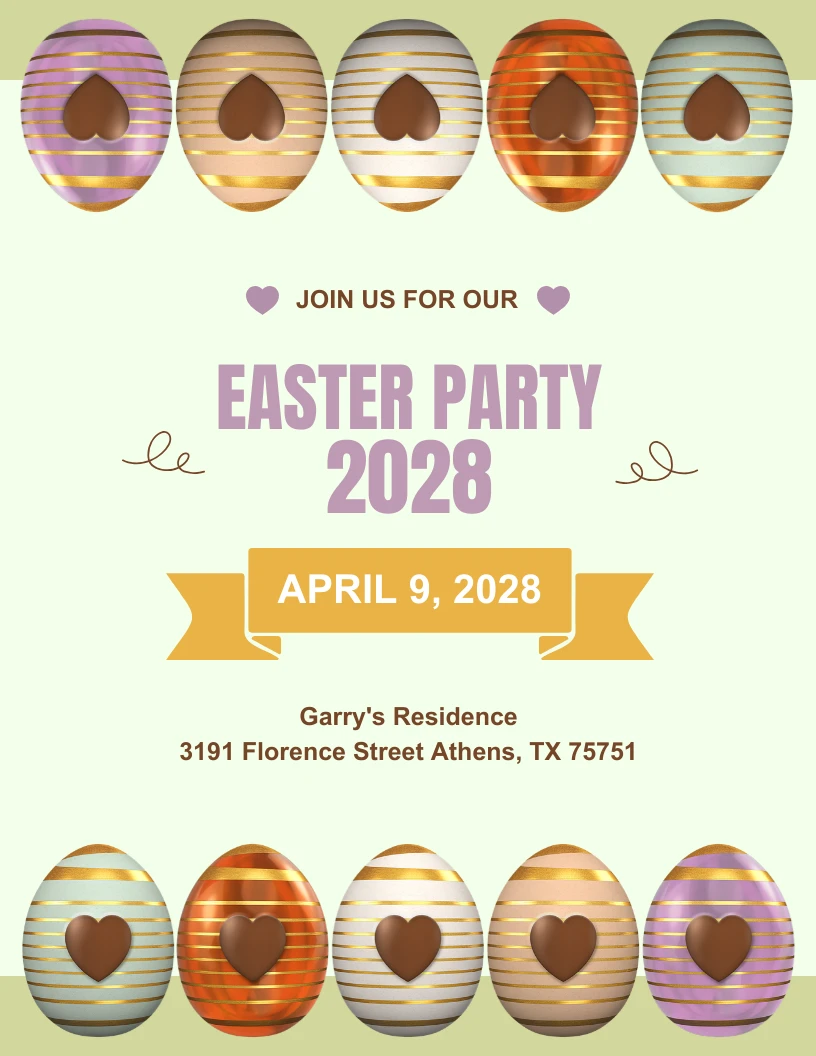 Light Green Colorful Easter Party Invitation - Venngage