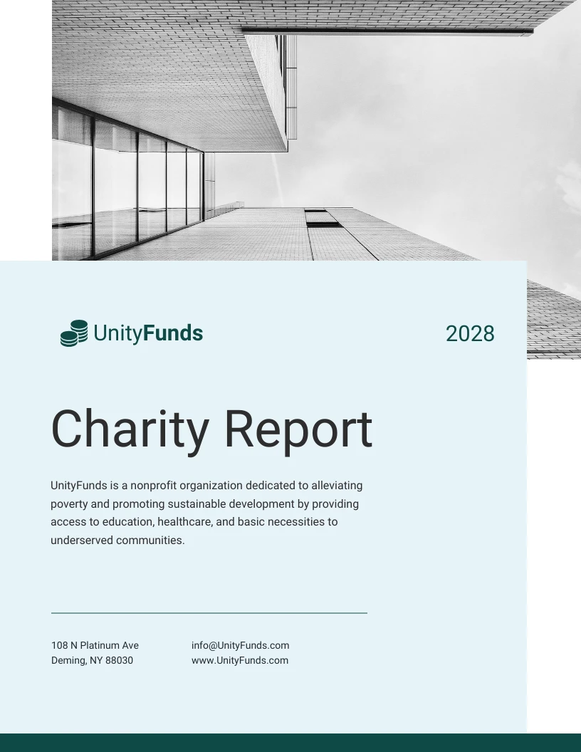 Green Charity Report Template Venngage