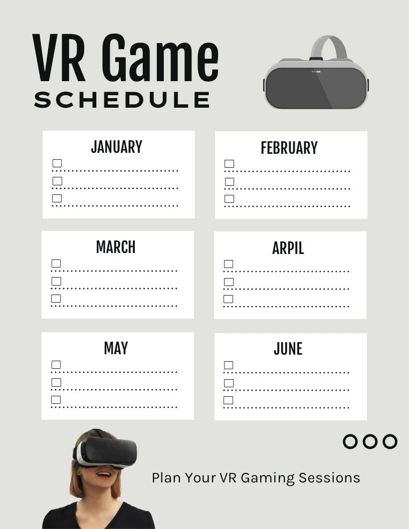 light-grey-clean-vr-game-schedule-template-venngage