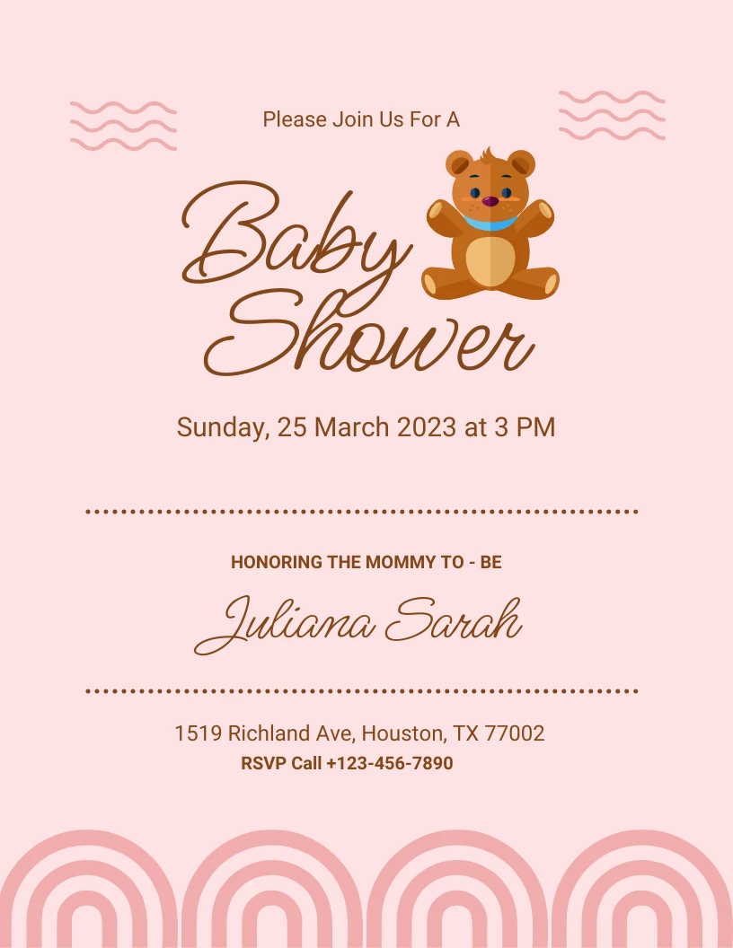 Baby Pink Illustration Baby Shower Flyer Template - Venngage