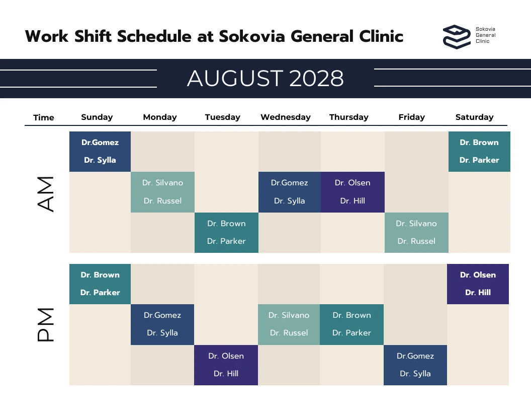 On Call Schedule Template Venngage