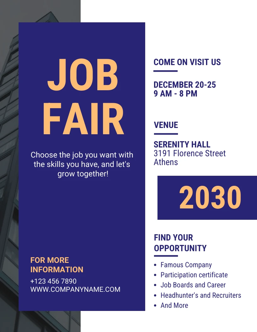 Job Fair Flyer Template   Venngage