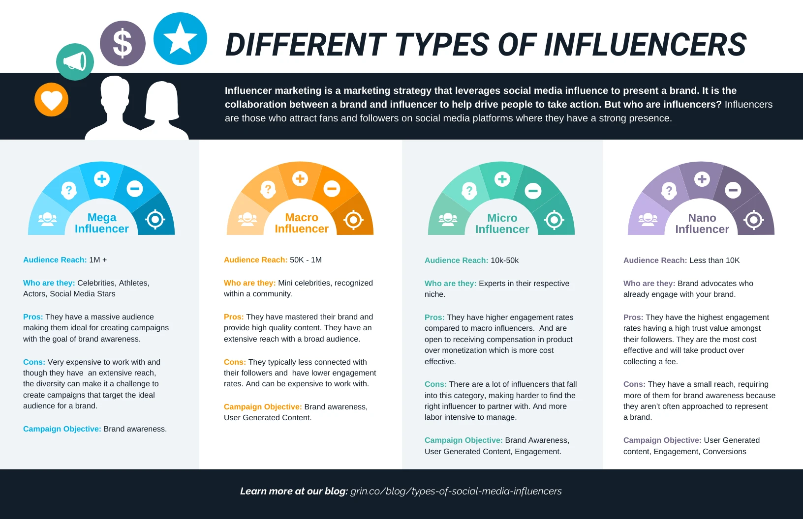 Influencer Marketing Types Comparison Infographic Template Venngage