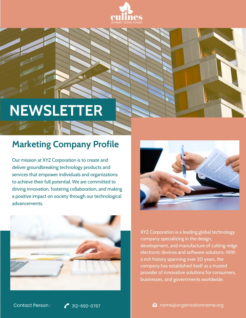 Red Minimalist Company Marketing Newsletter Template - Venngage