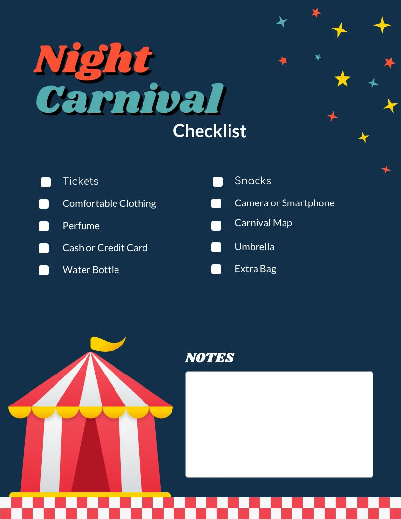Dark Purple Night Carnival Checklist Template Venngage