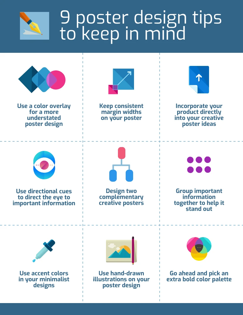 Icon Poster Design Tips List Infographic Template Venngage