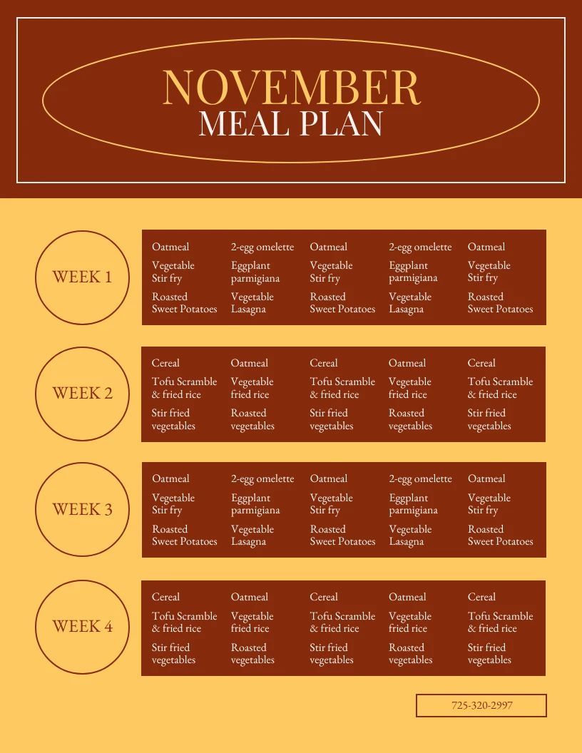 Colorful Weekly Meal Planner - Venngage