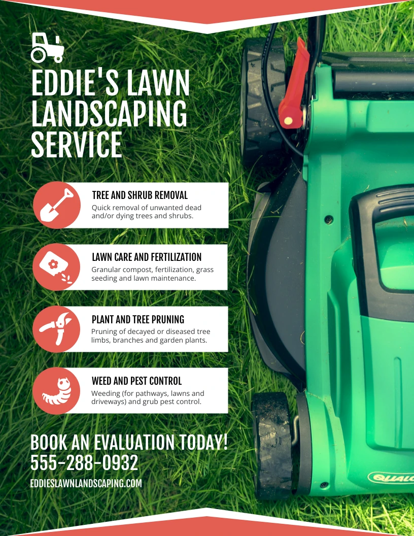 Lawn Landscaping Services Marketing Flyer Template Venngage