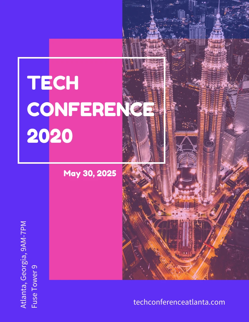 Color Block Tech Conference Poster - Venngage