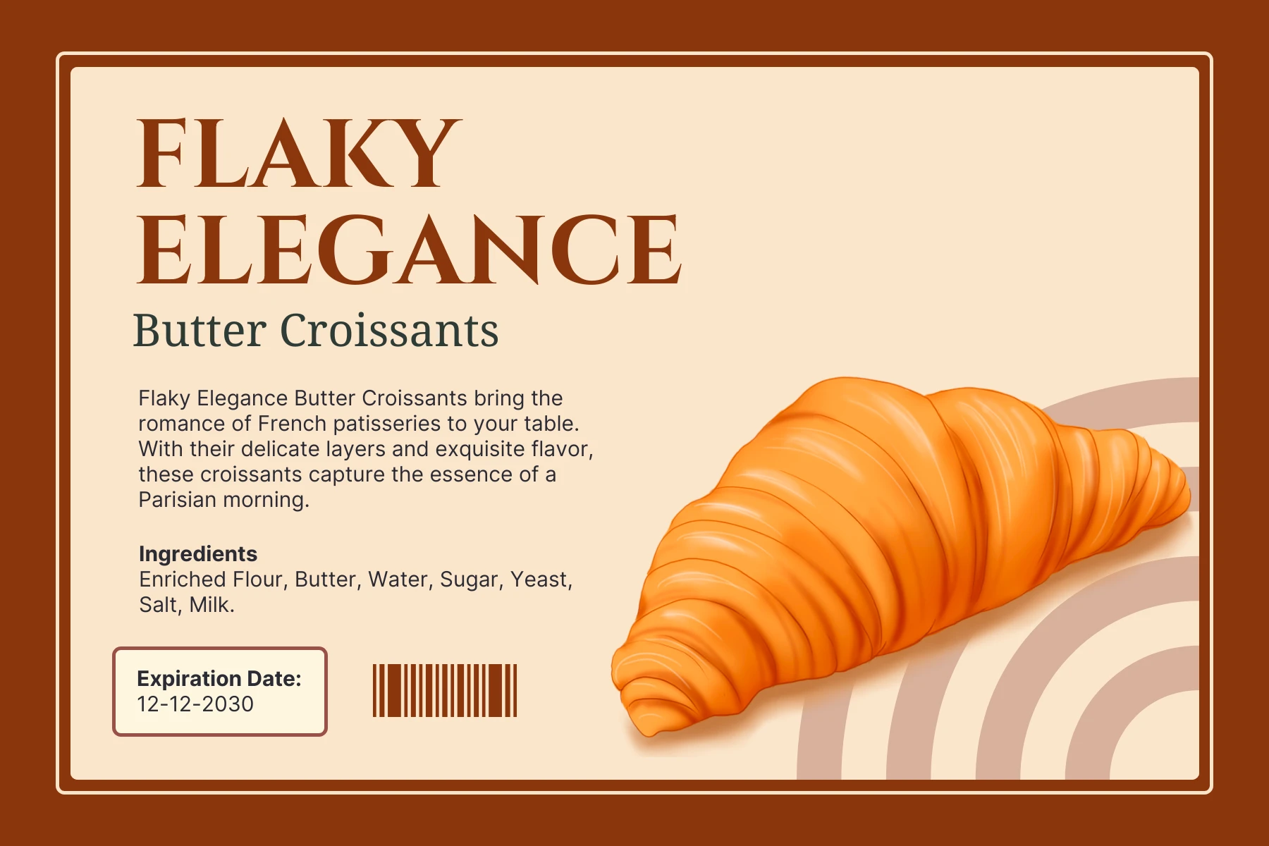 Brown SImple Croissant Food Label Venngage   B4a39890 7b63 4634 B91c 4bf0e5511985.webp