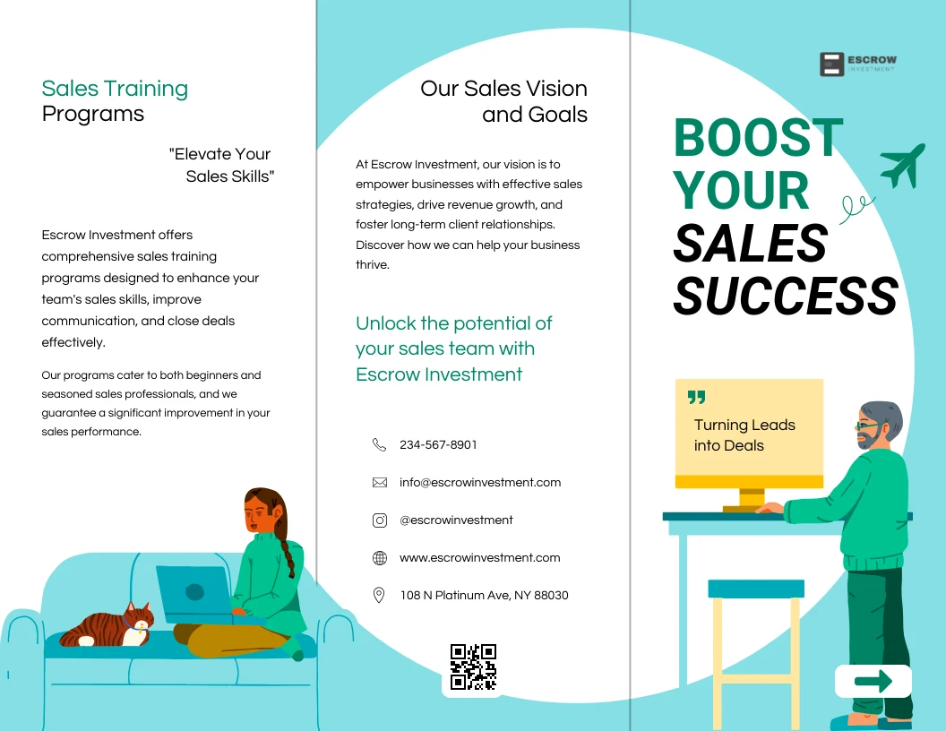 Illustrate Sales Tri-fold Brochure Template - Venngage