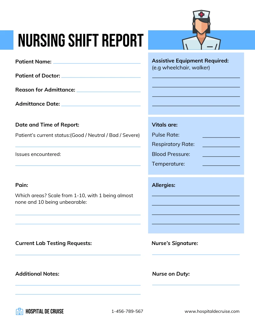 Bedside Shift Report Template Venngage