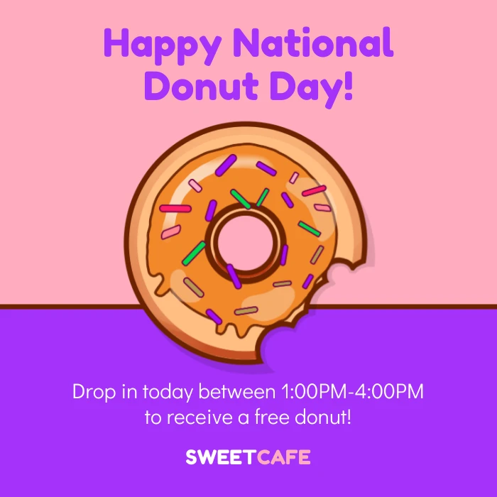 Promotional National Donut Day Instagram Post Venngage