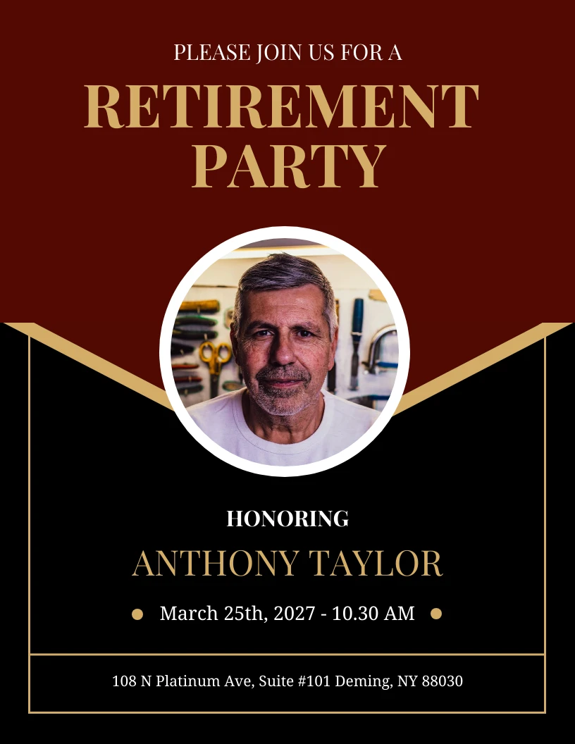 Retirement Party Announcement Flyer Template - Venngage