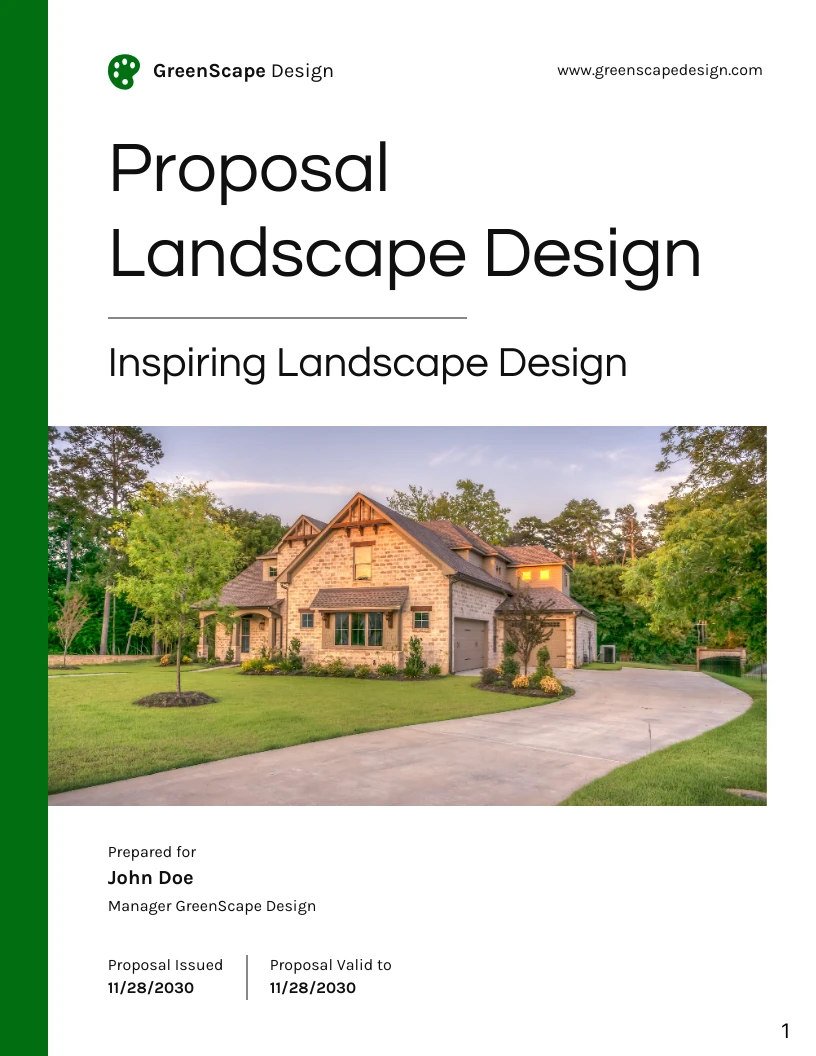 Landscape Design Proposal Template - Venngage